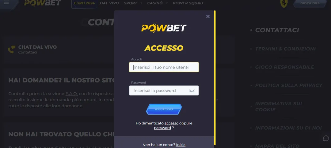 PowBet Login